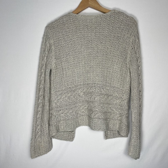 Vintage Liz Claiborne gray knit cardigan, silk blend lagenlook boho cottage - Picture 7 of 9